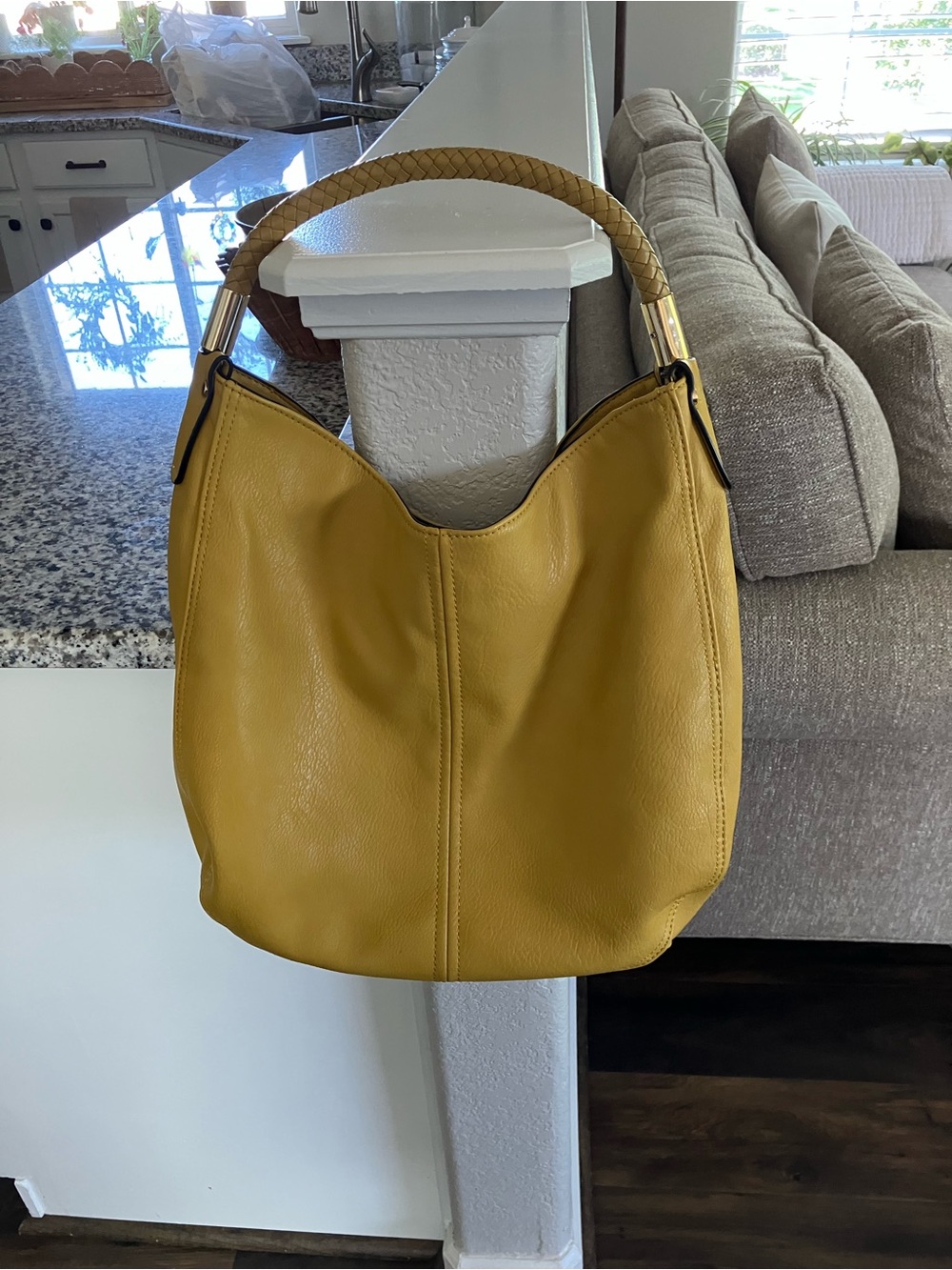 Women’s Mustard Leather Hobo Bag - Classic Shoulder Tote